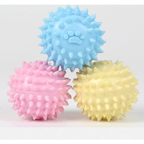 Elastic Bite Chew Toys Footprint Dog Cat Ball Puppy Playing Elastic Small Ball Pet Supplies