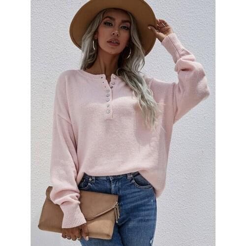 Elegant V Neck Zipper Front Knitted Sweater Women Solid Basic Cropped Pullover Winter Spring Fashion Womens Clothing Tops 2021