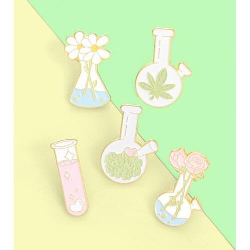 Alloy Enamel Lapel Pins Mini Cartoon Cute Lightweight Brooch Unisex Plant Series Enamel Pin for Backpack