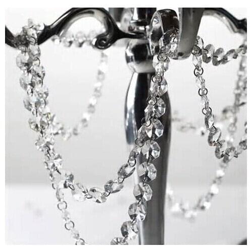 5m/lot crystal glass garland strand 14mm octagonal beads strand Christmas party decor accessory