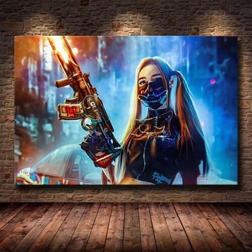 Cyberpunks Painting for Interior Room Decor Canvas Wall Art Picture for Home Design Frameless Posters and Prints Home Decoration