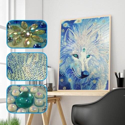 Creative 5D painting Cartoon Wolf diamond embroidery special shape in dream rhinestone crystal painting home decoration