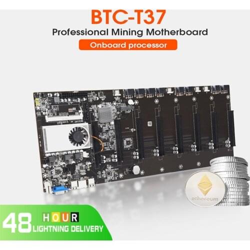 Mining Motherboard 8 GPU Mainboard With CPU Crypto Ethereum Bitcoin Riserless BTC 37 Mining Expert Board Miner Gigabit Network