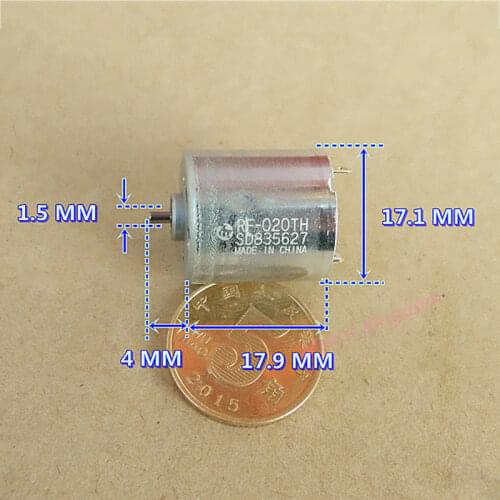 Mabuchi RF-020TH Micro Motor 17mm*18mm DC 3V~6V 18000rpm High Speed Precious Metal Brush Engine for Servo Toy Model