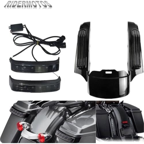 Motorcycle LED Tail Brake Light Rear Fender Extension Fascia Set For Harley Touring Electra Glide Road Glide Road King 2014-2020
