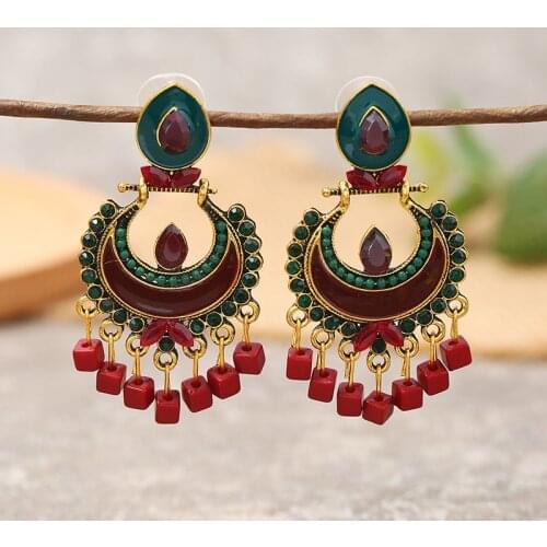 New 2019 Geometry Earrings For Women Colorful Acrylic Pendant Drop Earrings Indian African Party Jewelry