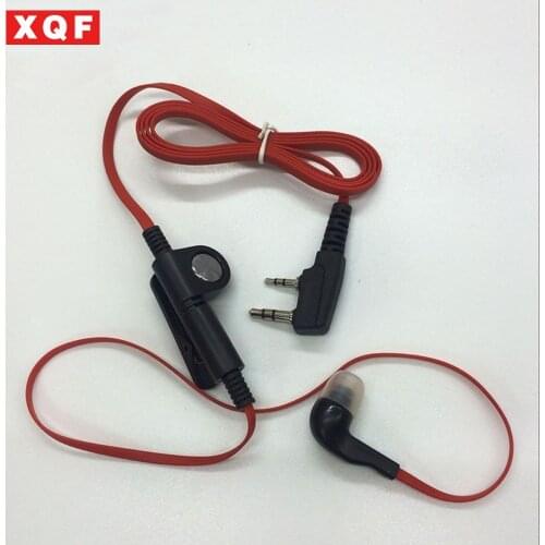 Oppxun Fashion Red Color in ear style headset earpiece 2 pin K plug for baofeng kenwood puxing wouxun two way radio