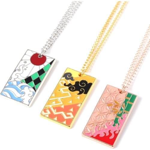Anime Demon Slayer Kimetsu no Yaiba Necklace Cute Acrylic Tanjirou Nezuko Agatsuma Zenitsu Necklace Jewelry Ornaments