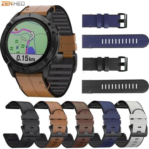 22mm 26mm Leather Watchband For Garmin Fenix 5 5X Plus/6 6X Pro/Fenix 3 Quick Release Watch Band for Garmin Forerunner 935 945