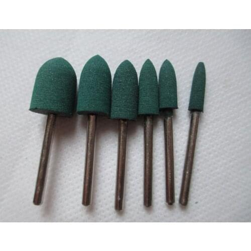 Fixmee 10pcs Rubber Rotary tools polishing burr fits DREMEL 4/5/6/8/10/12mm bullet head, 1/8" shank