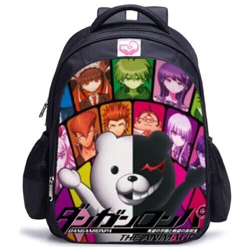 16 Inch Danganronpa Backpack Children School Bags Boys Girls Daily Travel Backpack Cartoon Mochila School Gifts