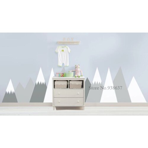 Woodland Headboard Mountains Wall Sticker Decal Nursery Crib Kid Toddler Peel and Stick Removable Vinyl Poster BB867