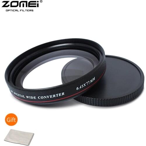 ZOMEI 49/52/77mm 0.45X Wide Angle Filter Lens Multi-Coated AGC Optical Glass MC AF Wide Converter for Digital SLR Camera Lens