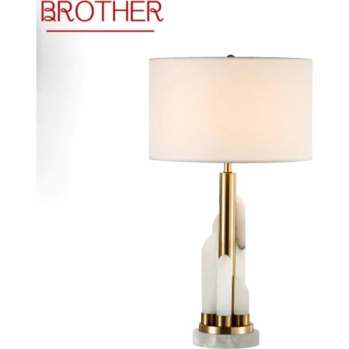 BROTHER Contemporary Bedside Table Light Luxury Marble Design Desk Lamp Home LED Decorative For Foyer Living Room Office Bedroom