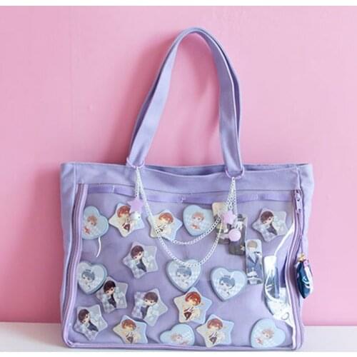 Ita Bag Girls Lolita Style Lovely Crossbody Kawaii Clear Bag Schoolbags For Teenage Girls Candy Sweet Itabag Shoulder Bags H210