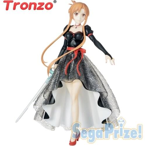Tronzo Original SEGA Sword Art Online Alicization Yuuki Asuna Black Dress Figure Anime SAO Alice PVC Action Figure Toys