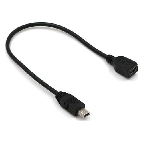 Mini usb male to female extension cord mini 5pin data cable connector wire T type 0.3m 0.5m 1m