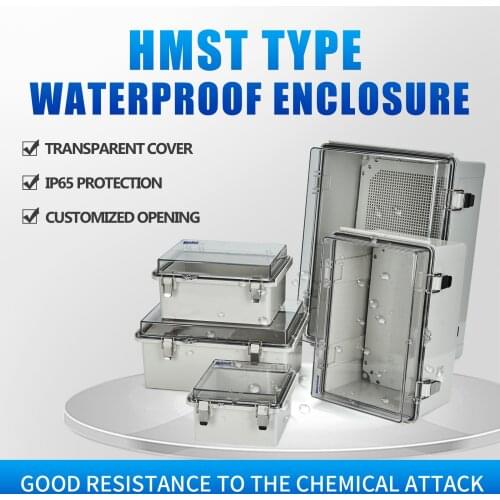 250*80*70mm waterproof project enclosure box ABS plastic junction cases housing with Clear Cover