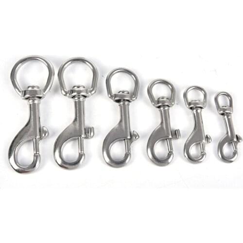 Stainless Steel Bolt Snap Hook Clip Diving Singel Hook BCD Accessories Tools 65mm,70mm,80mm,90mm,100mm,120mm