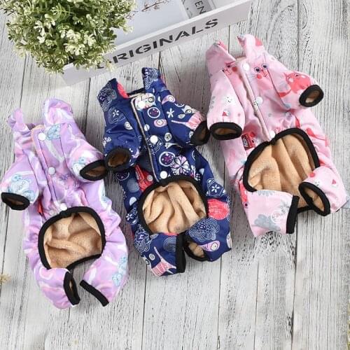 Winter Small Dog Overalls Puppy Doggie Clothes Pet Thicken Warm Jumpsuit Garment Costume Schnauzer Shih tzu Pomeranian Outfits