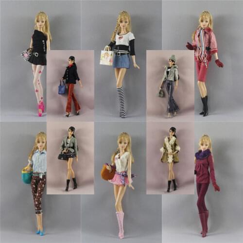 Winter Wear Clothes set Outfit / Coat + Pants Sockings Hat Bag For 1/6 BJD Xinyi FR ST Barbie Doll / baby doll clothes Xmas
