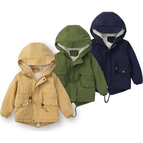 3-8 Years Old Boy Girl Winter Warm Hooded Fleece Jacket Coat Kids Toddler Top Children Jacket Kids Warm Outerwear 3-8 Years Old
