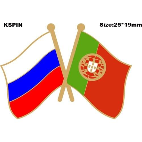 Russia & Portugal Friendship Flag Lapel Pin Friendship Flag Badge Flag pin