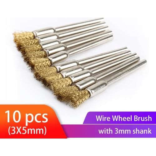 10Pcs Stainless Steel Wire Wheel Brush Dremel Rotary Tool For Mini Drill Dremel Tools Polishing Dremel Accessories 3x5mm
