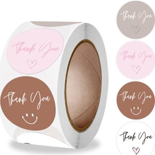 100-500pcs Round Thank You Stickers for Envelope Seal Labels Gift Packaging decor Birthday Party Scrapbooking Stationery Sticker