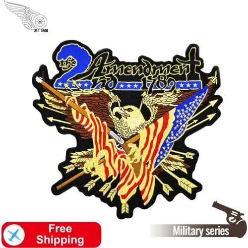 1789 2nd Amendment Eagle American Embroidered Iron on Patch for Clothing Military Morale Accessories Applique on Jacket