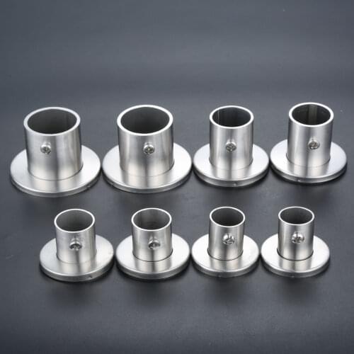 2Pcs Balcony Wardrobe Closet Rod Flange Bracket Rail Support Hanger Clothes Rod Seat Hanger Pipe Tube Holder 19mm/22mm/25mm/32mm