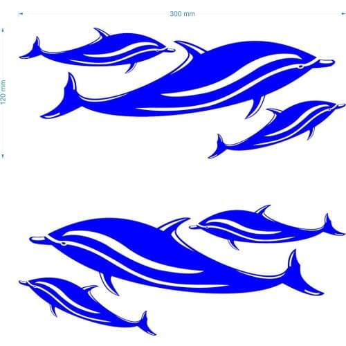 2Pc/Set (6 Dolphin) Kayak Canoe Dinghy Surfboard Jet Ski Car Decals Stickers