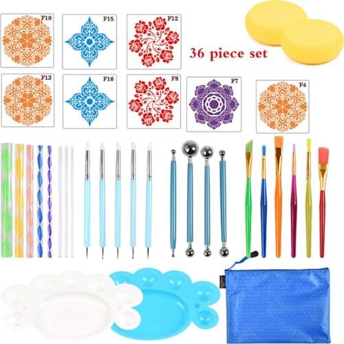 36pcs Mandala Dotting Tools Set for Painting Rocks Pottery Portable Multifunction Embossing Dot Kit Dotting Tool Set Handwork