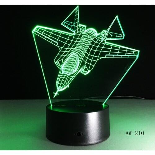 Aircraft Series 3D Lamp USB LED Nightlight Helicopter Modelling Table Lamp Fixture Air Plane Gift For Kids Boys Home Decor 210