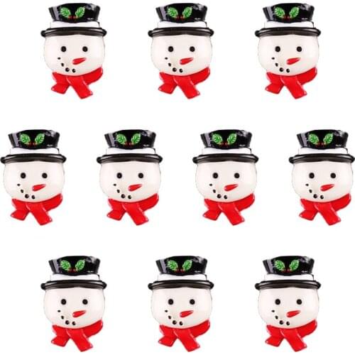 50pcs Cute SnowMan Flatback Resin Scrapbooking Hair Bow Clip Center Crafts Embellishment Charms Cabachons