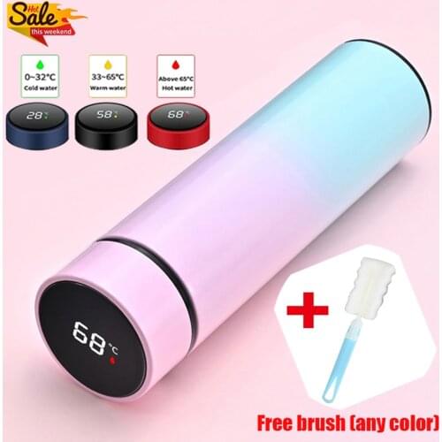 500ML Stainless Steel Bottle Thermos Temperature Display Smart Water Bottle Vacuum Flasks Thermoses Coffee Cup Christmas Gifts