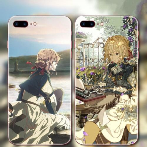 Anime Violet Evergarden Phone Case Cover for iPhone Samsung Cellphone Protect Shell i45678 X Plus S8 S9