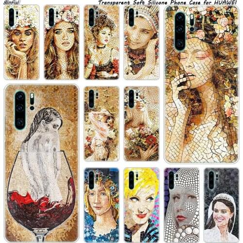 Hot Abstract beauty art Soft Silicone Phone Case for Huawei P30 P20 Pro P10 P9 P8 Lite 2017 P Smart Z Plus 2019 NOVA 3 3i Cover