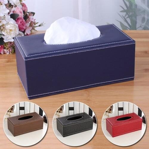 Large Holder Tissue Case Practical Paper Box PU Leather Rectangular Napkin Waterproof Antimoisture Car Hotel Household Office