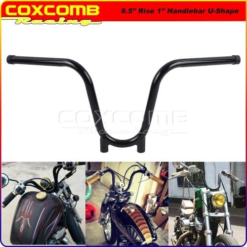 Black 1inch Bootlegger 25mm Handlebar U-Bend Drag Handle Control Bars for Yamaha Honda Harley XS650 TX650 CB Scrambler Tracker