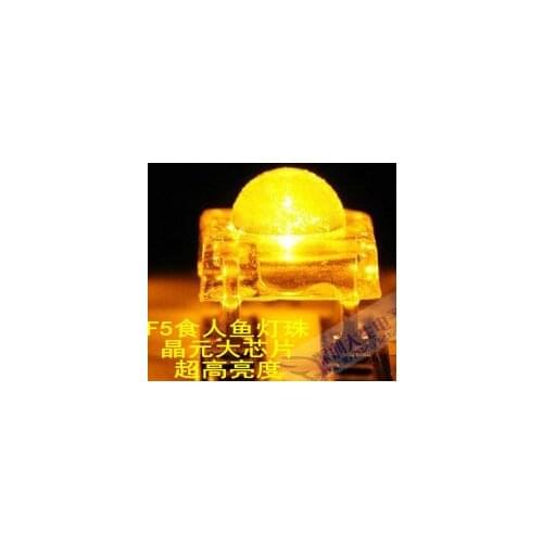 D_D 500Pcs/lot 5mm F5 Piranha LED Yellow Round Head Super Bright Light Emitting Diode