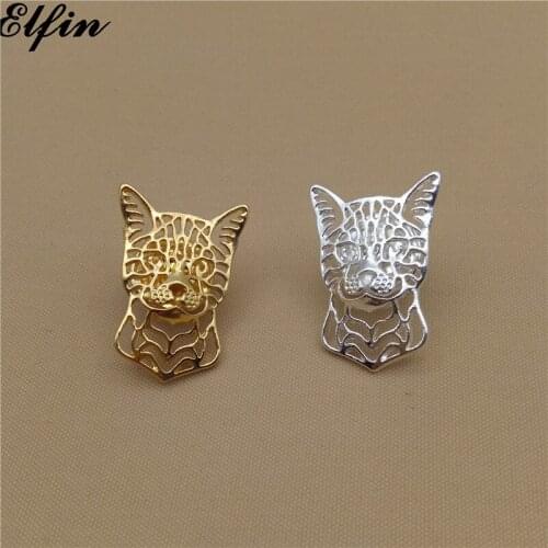 Elfin Wholesale Bengal Cat Brooches Gold Color Silver Color Trendy Bengal Cat Brooches Jewellery Men