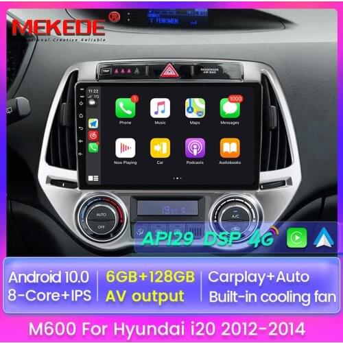 Android 10.0 8 Core Head Unit In Dash Car Radio Multimedia Video Player Navigation GPS for Hyundai I20 PB 2012-2014 Carplay AUTO