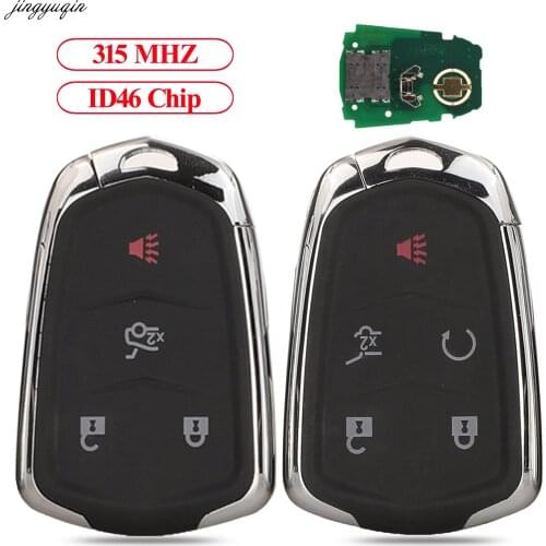 Jingyuqin Remote Control Car Key 315/433MHz For Cadillac ATX ATS CTS SRX XTS CT6 ATSL XT5 Escalade 2014-2017 4/5 BTN Smart Fob