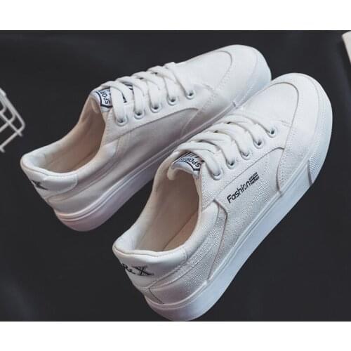 Women Casual Shoes 2020 Women Flats White Sneakers Casual Shoes Ladies Canvas Shoes Female Flat Trainers Autumn Fashion Sneakers