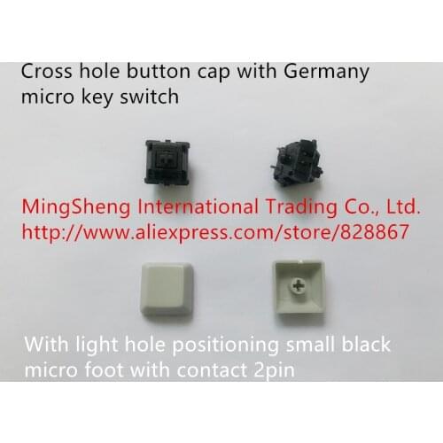 Hot spot cross hole button cap with Germany micro key switch with light hole positioning small black micro foot with contact