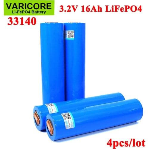 4pcs VariCore 3.2V 33140 15Ah lifepo4 Cells Lithium-iron phospha 16000mAh for 4S 12v ebike e-scooter power tools Battery pack
