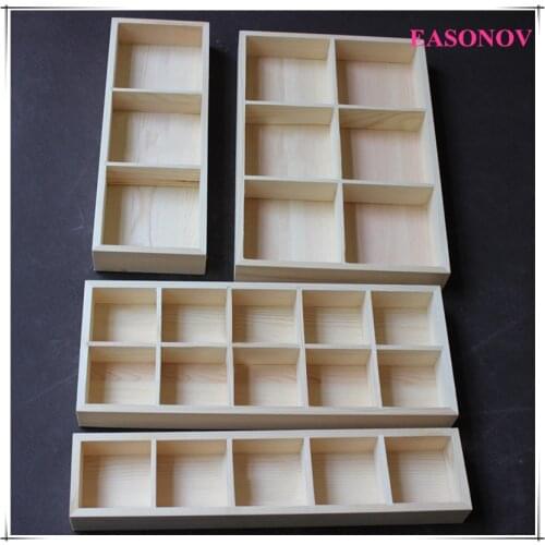 Multifunction 3/5/6/10Grid Wooden Storage Box Wood flower pots plate Craft Jewelry box Tea Coffee Box Element box Organizer