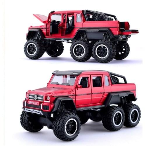 Simulation Alloy Car Modle G63 Pickup 1:32 Metal Toy Car Sound Light Pull Back Model Toys For Boys Light Toys