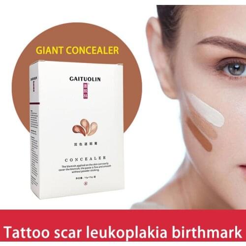 2pcs Cream Kit Scar Tattoo Skin Cover Cream Concealer Set Waterproof Kit for Coverage Vitiligo Cover Hiding Spots Birthmarks